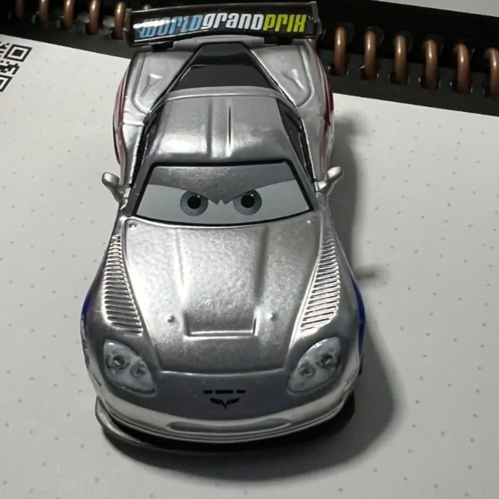 Disney Pixar Cars 2015 Jeff Gorvette Silver Racer Series Loose EUC